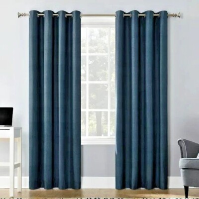 Sun Zero Blackout Curtains Lichtenberg 50 X 95 Panel Navy Blue-image