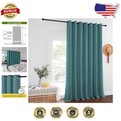 Elegant 108-Inch Sea Teal Blackout Curtains - Thermal Insulated & Noise Reducing-image