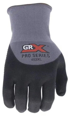 LARGE GRX PRO453M GRX Mens Pro Nylon Nitrile Dipped Multipurpose Gloves NEW 1 pr-image
