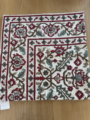 Pottery Barn Demeter Embroidered Pillow Cover Multi Color Red Brown Green Cream-image
