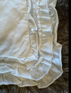 Pottery Barn White Cotton  Pillow Sham 26”x26”  Ruffle Edge One-image