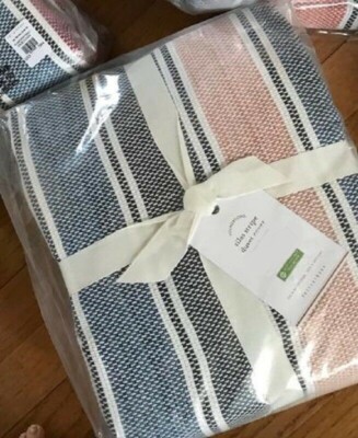 Pottery Barn Silas Stripe Duvet Cover Set King 2 King Shams Multicolor Pastels🦩-image