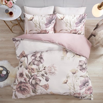 Duvet Set Beautiful Floral Design All Season Breathable Comforter Cover Bedding-image