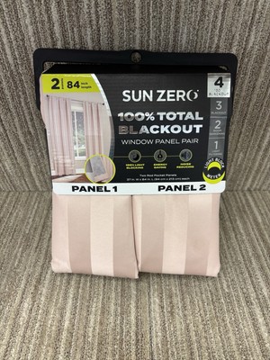 84 Inch Length 2 Panels Set, Grommet Room Darkening Blackout Curtains Sun Zero-image