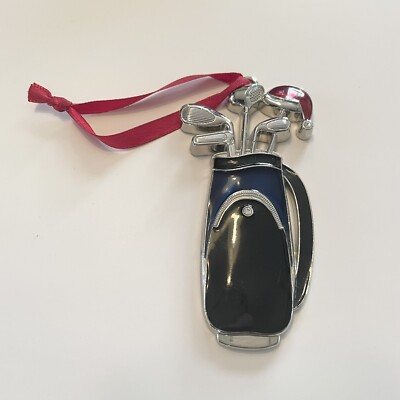 Golf Club Bag Ornament With Crystals by Regent Square Studio Design-image