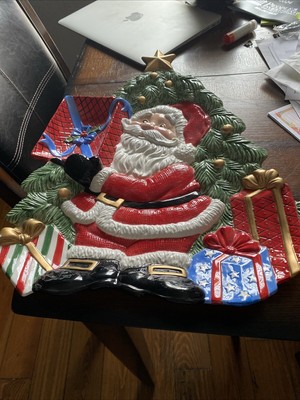 Fitz and Floyd Large Holiday Santa Chip and Dip Platter-image