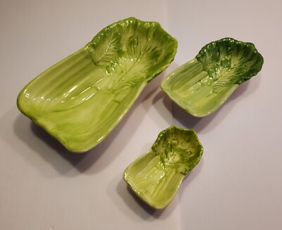 ●HIMARK CELERY SHAPED BOWLS●No Chips Or Cracks●3Piece Set●Vintage●Really Pretty●-image