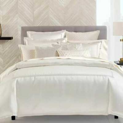 MADISON PARK  Full Queen 1 Piece Pom Pom Cotton Duvet Cover Set  WHITE COLOR NIP-image