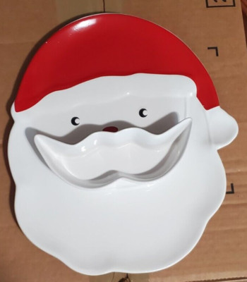 THE CELLAR Serve 2-Pc Set Holiday Santa  Chip & Dip Serving Platter Macy's A2-image