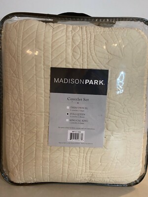 Madison Park 3-Piece Genoa Coverlet Set - Ivory - Size:Full/Queen- Org- $99-image