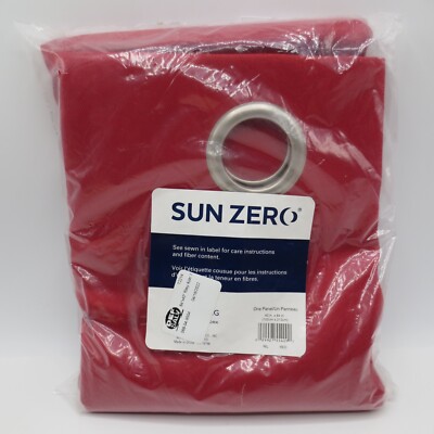 Sun Zero Red One Panel Curtain 40