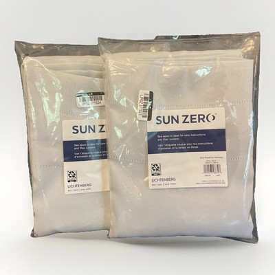 Sun Zero Panel Curtain 40in.x 63in. Light Gray two curtain panels.-image