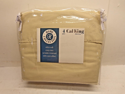Ienjoy The Home Collection 4 PC Cal King Sheet Set-Cream color-image
