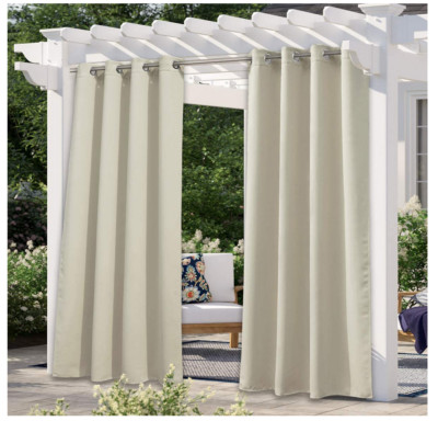 Outdoor Curtains Waterproof 2 Panel Set Patio Blackout Drapes 52x108