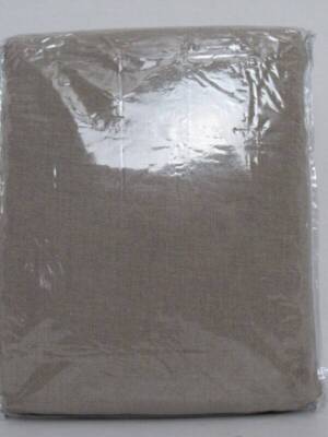 Pottery Barn Belgian Flax Linen Duvet Cover F/Q Dark Flax Color New-image