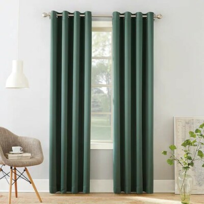Sun Zero, Gramercy, grommet, room darkening, curtain, 1-Panel, Color: Everglade-image