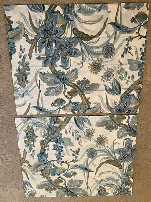 Pottery Barn Caesarea Blue Floral Standard Shams Pair 100% Cotton-image