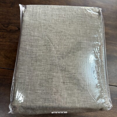 NEW POTTERY BARN BELGIAN FLAX LINEN HEMSTITCH SHEET SET QUEEN ~ DARK GREEN-image