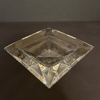 BVLGAR Rosenthal Studio Line Authentic Ashtray Square Crystal Size 7-STUNNING!!-image