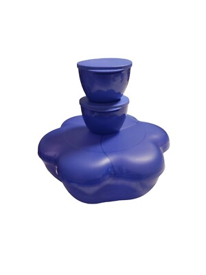 Vintage Tupperware Purple Chip & Dip Serving Tray Set Large Bowl 4624A-image