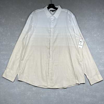 International Concepts Shirt X-Large Dip-Dye Ombre Long Sleeve Button Up-image