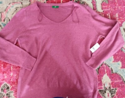 NEW NWT Easy Knit Utility Womens Sweater size L purple deep lavender color Dip-image