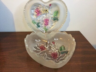 2 Studio Nova by Mikasa Heart Shaped Glass Bowls, Trinket, Candy Dishes, Tinted-image