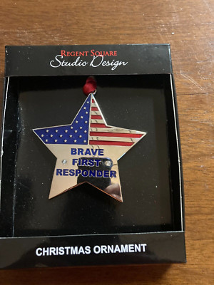 rgent square studio design christmas ornament brave first responder-image