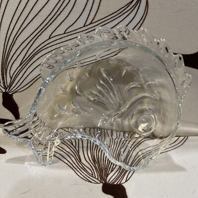 Studio Nova by Mikasa Glass Leaping Fish Shaped Candy Nuts Bowl Trinket Dish-image