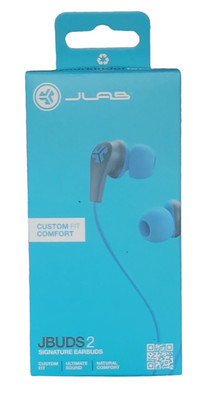 JLAB JBuds 2 Signature Wired Earbuds Custom Fit Comfort Blue New-image