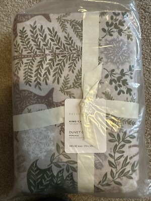 Pottery Barn Winter Solstice Percale Duvet Cover King/Cal King + 2 King Shams-image