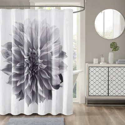 Norah Cotton Shower Curtain, Oversized Realistic Floral Print Design, Modern ...-image
