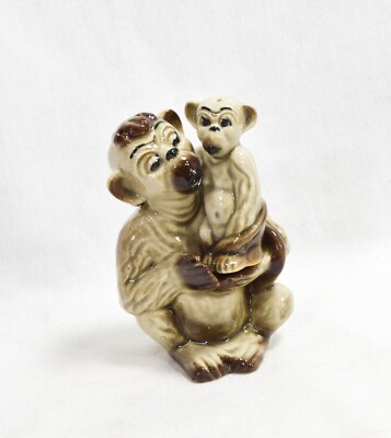 Ceramic Arts Studio - Monkeys - Mom & Baby - Snuggle up - Shakers-image