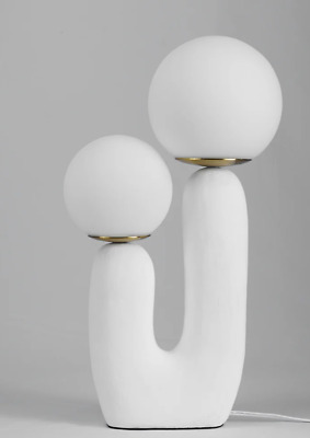 Rahil Resin Shiny White Lamp-image