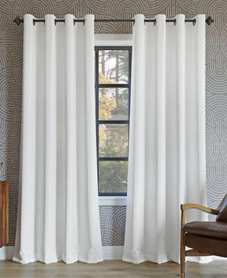 sun Zero Oslo Theater Grade Blackout Grommet Single Curtain Panel White 52 x 63-image