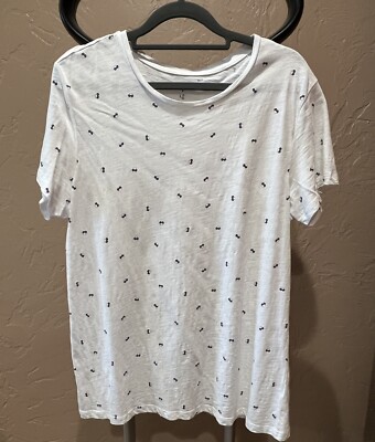 DIP White Tiny Sunglasses Print Women’s short sleeve T-shirt top Large-image