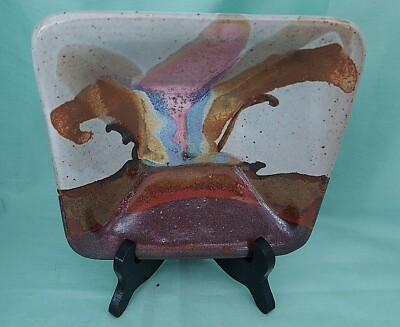 Chappelle Studio Art Pottery Plate/Tray Abstract Art Signed-image