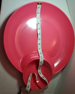Large Pink Colored Melamine Chip & Dip Vintage Platter-image