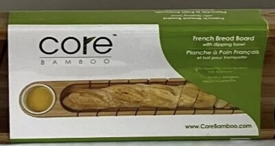 Core Bamboo Wood French Bread Baguette Loaf Slicing board  dipping bowl-image