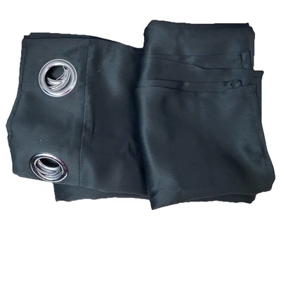 2 Set 34”x 54” Blackout Thermal Grommets Window Curtain Panel Black-image