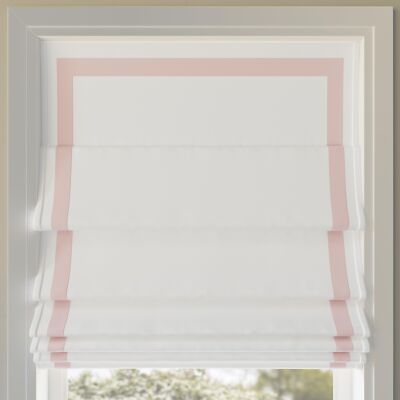 Sun Zero Marline Pink Ribbon Border Stripe 100% Blackout Cordless Roman Shade-image