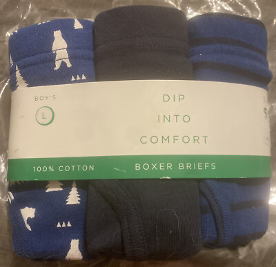 BOY’S DIP BOXER BRIEFS 3 PAIR LARGE NIP-image