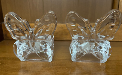 Two New Studio Crystal Butterfly Shaped Tea Light Candle Holders-image