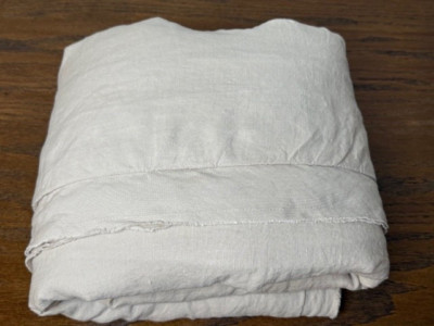 Pottery Barn Queen Belgian Flax Linen Double Flange Duvet Cover, Rosewater-image