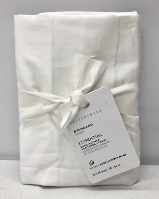 NEW Pottery Barn Essential Sateen STANDARD Sham~White-image