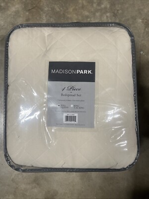 Madison Park Levine Cotton 4-Piece Bedspread Quilt Set with Shams & Throw Pillow-image