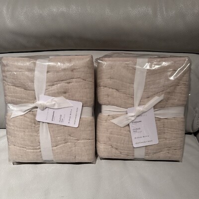 NWT Pottery Barn Standard Cloud Cotton  Linen Handcrafted 2 Shams 26