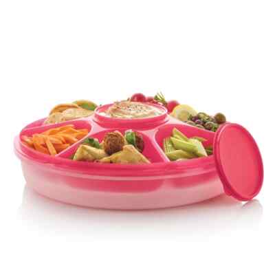 Tupperware® Large Serving Center Set with Dip Bowl and Lids - Pink Citrus -image