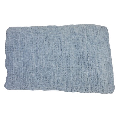 Pottery Barn Cloud Cotton/Linen Duvet Cover Full/Queen Steel Blue Open Box -Flaw-image