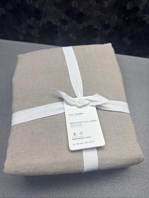 POTTERY BARN BELGIAN FLAX LINEN DUVET COVER FULL/QUEEN-image